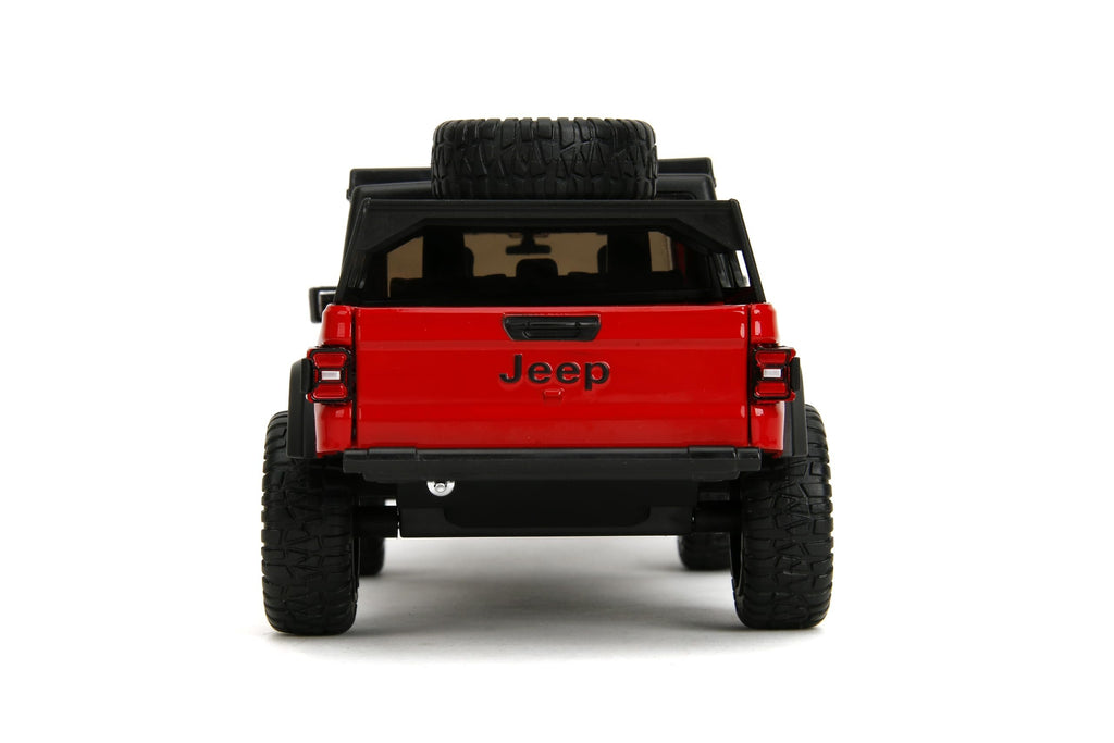 Just Trucks 1:24 2020 Jeep Gladiator Die-Cast Car & Tire Rack, Toys for Kids and Adults(Red)
