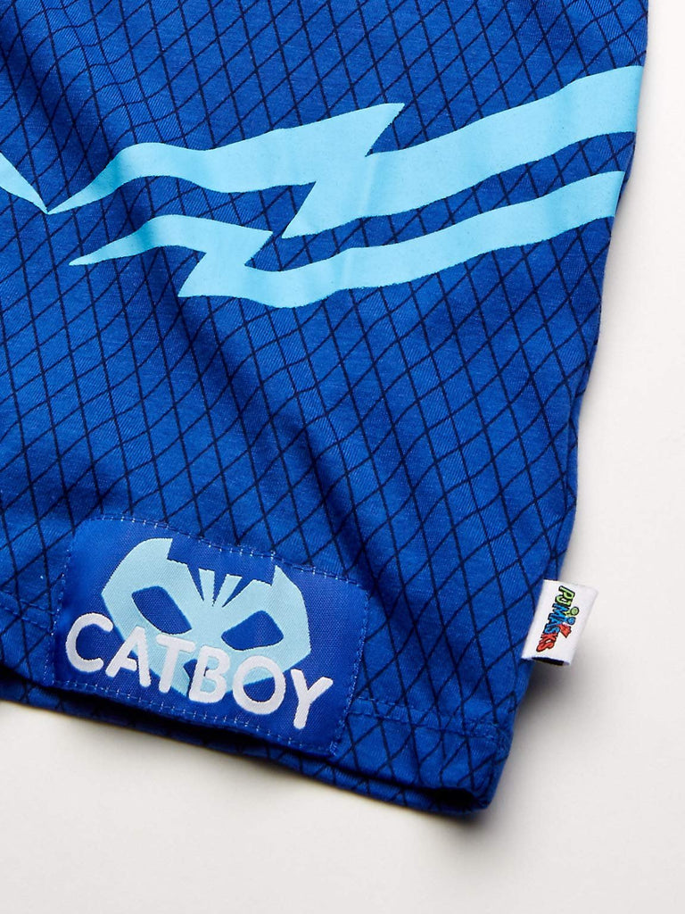 PJ Masks Boys' Little Gekko and Catboy Costume Hoodie Sweatshirt with Mesh Mask, Blue Short Sleeve, 5-6