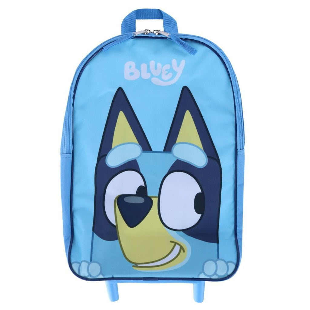 Accessory Innovations Kids Disney Bluey and Bingo 16-inch Rolling Luggage, Light Blue