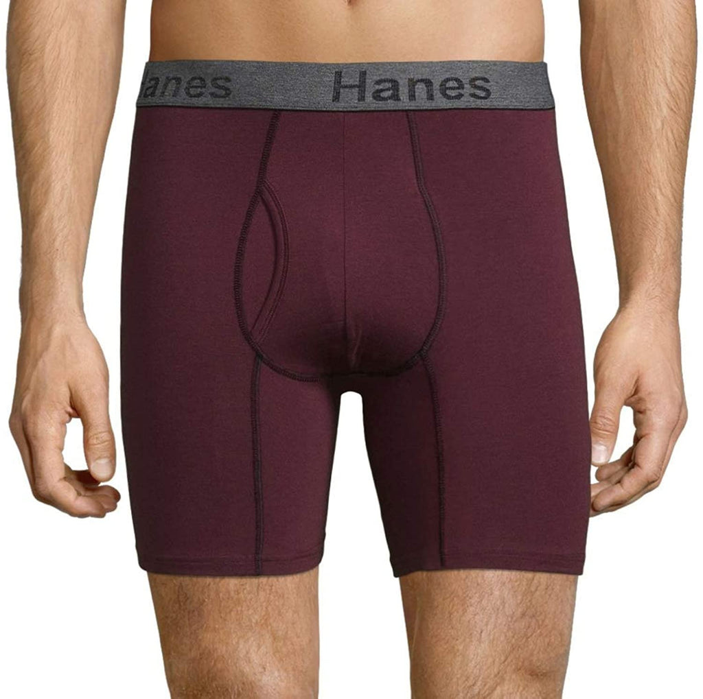 Black/Gray- 6 Pack Sport Breathable Mesh Hanes Men's Tagless Sports-Inspired Boxer Brief