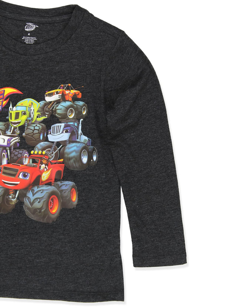 Blaze and The Monster Machines Toddler Long Sleeve T-Shirt Tee (4T, Gray)