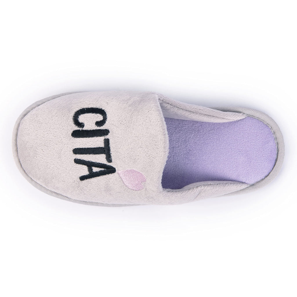 Handcraft Staycation NYC Ladies Funny Quote Scuff Slipper, Plush Non Slip House Slippers for Women, Comfy Soft Sole Bedroom Shoes