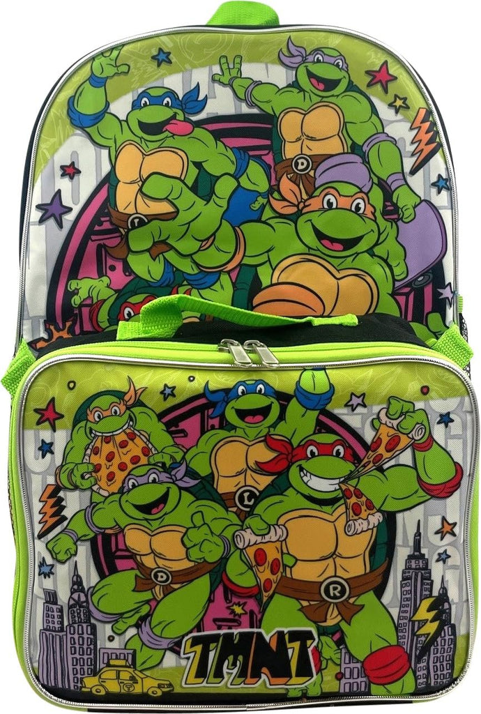 Ruz Teenage Mutant Ninja Turtles Kid's 16 Inch Backpack With Removable Lunch Box Set (Ninja-TMNT)