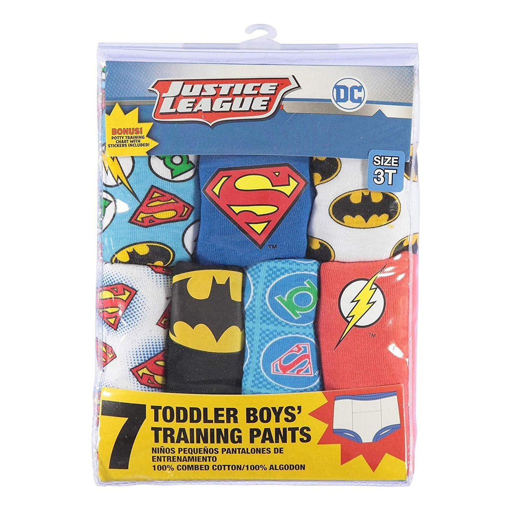 DC Comics Boys' Toddler Superman, Batman and More 7-Pack Training Pants 2t, 3t, 4t
