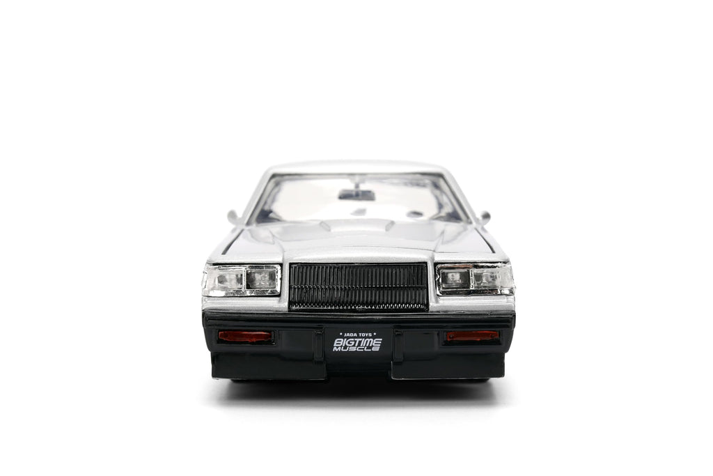 Jada Toys Bigtime Muscle 1:24 1987 Buick Grand National Die-cast Car – Opening Doors, Hood, Trunk, Rubber Tires(Silver/Black)