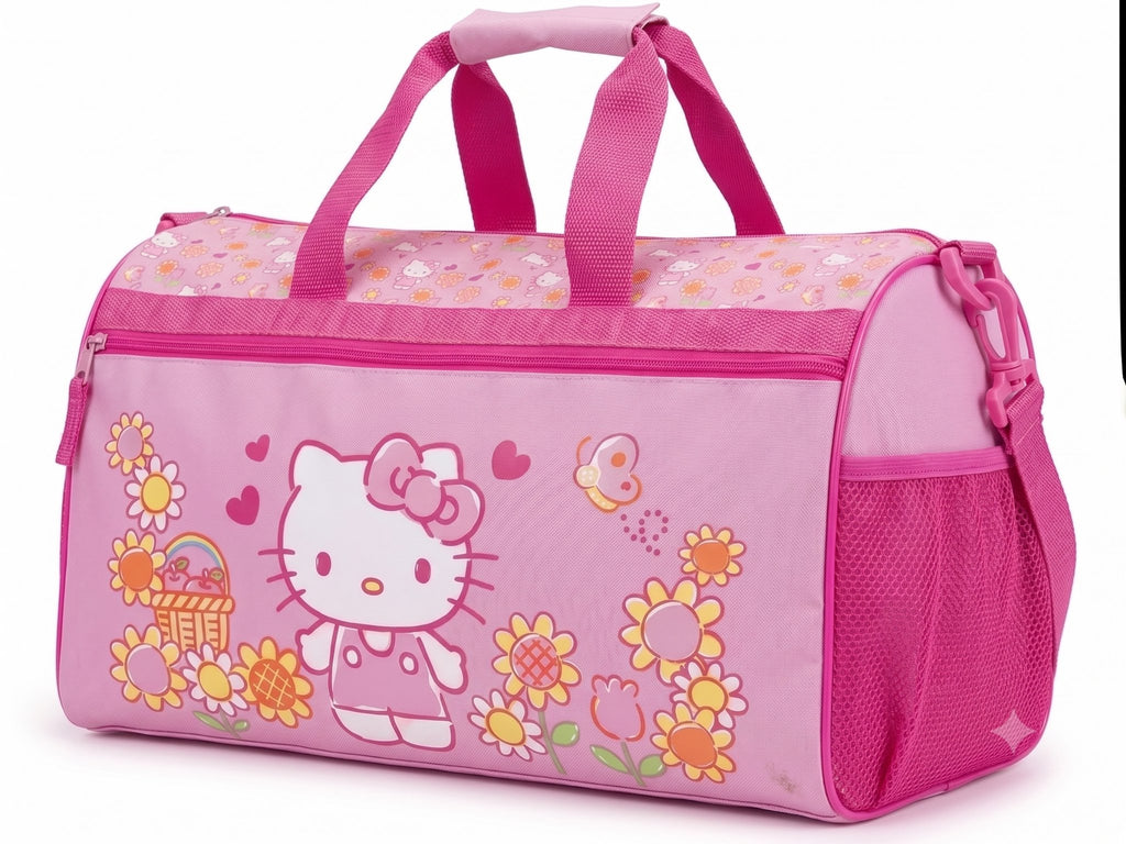 Disney Kids Duffle Bag 16.5" – Travel & Sports Bag with Zipper Pocket, Mesh Side Pockets & Shoulder Strap
