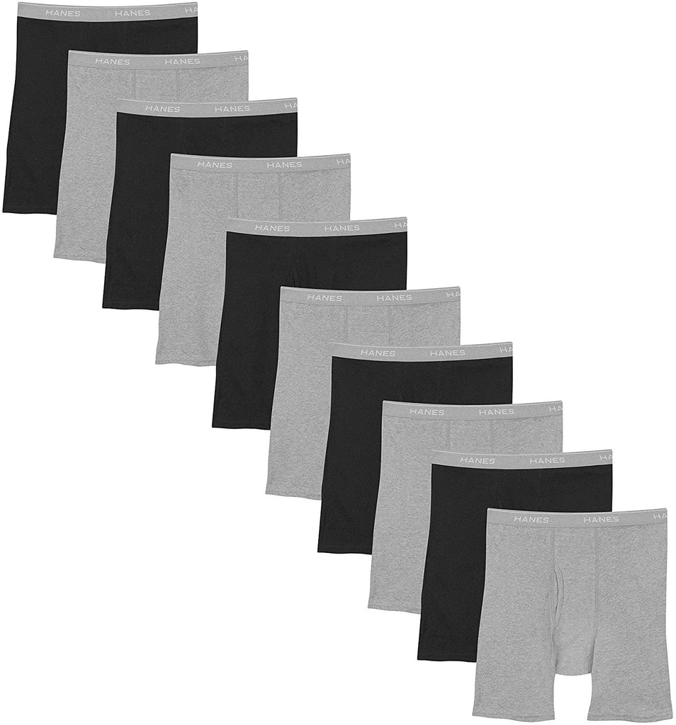 Hanes Mens Boxer Briefs With Tagless ComfortFlex Waistband 10-Pack