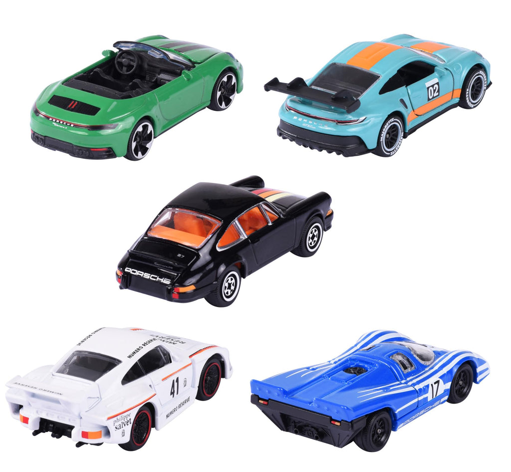 Majorette 1:64 Porsche 5-Pack Giftpack Die-Cast Cars