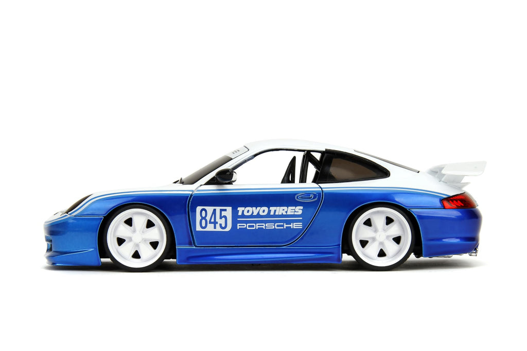 Hyper-Spec 1:24 Porsche 911 GT3 RS (996) Toyo Tires Die-Cast Car, Toys for Kids and Adults(Candy Blue/White)