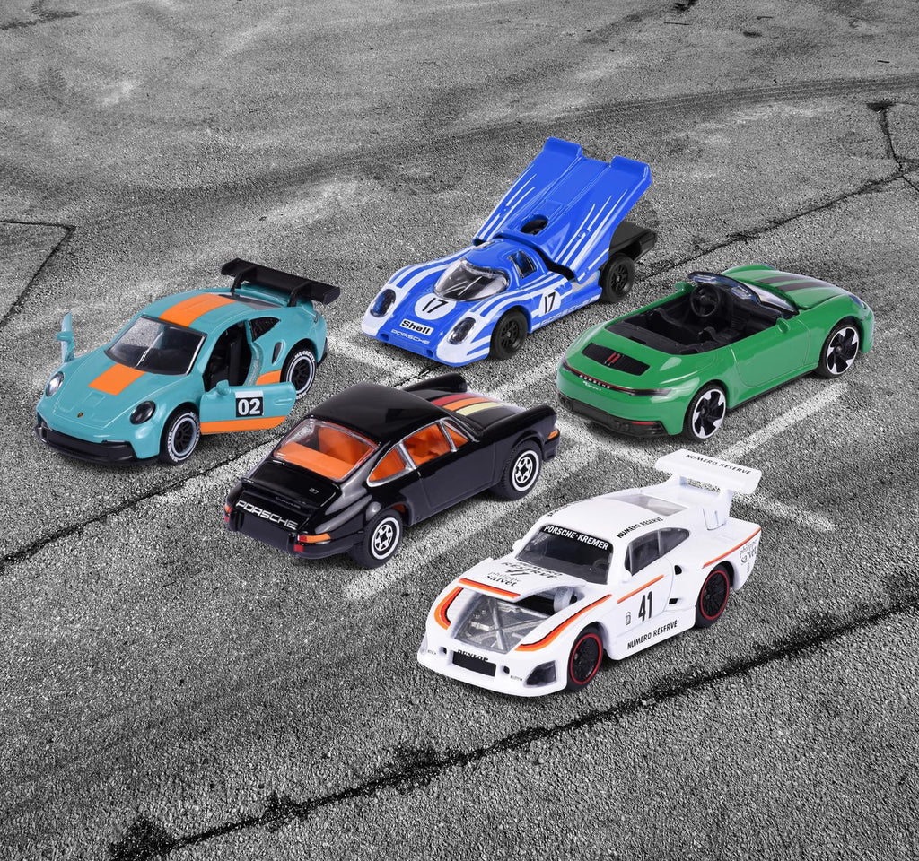 Majorette 1:64 Porsche 5-Pack Giftpack Die-Cast Cars