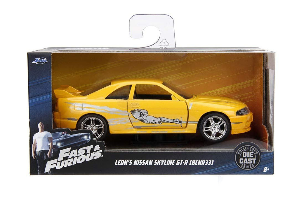 Fast & Furious 1:32 Leon's Nissan Skyline GT-R (BCNR33) Die-Cast Car, Toys for Kids and Adults