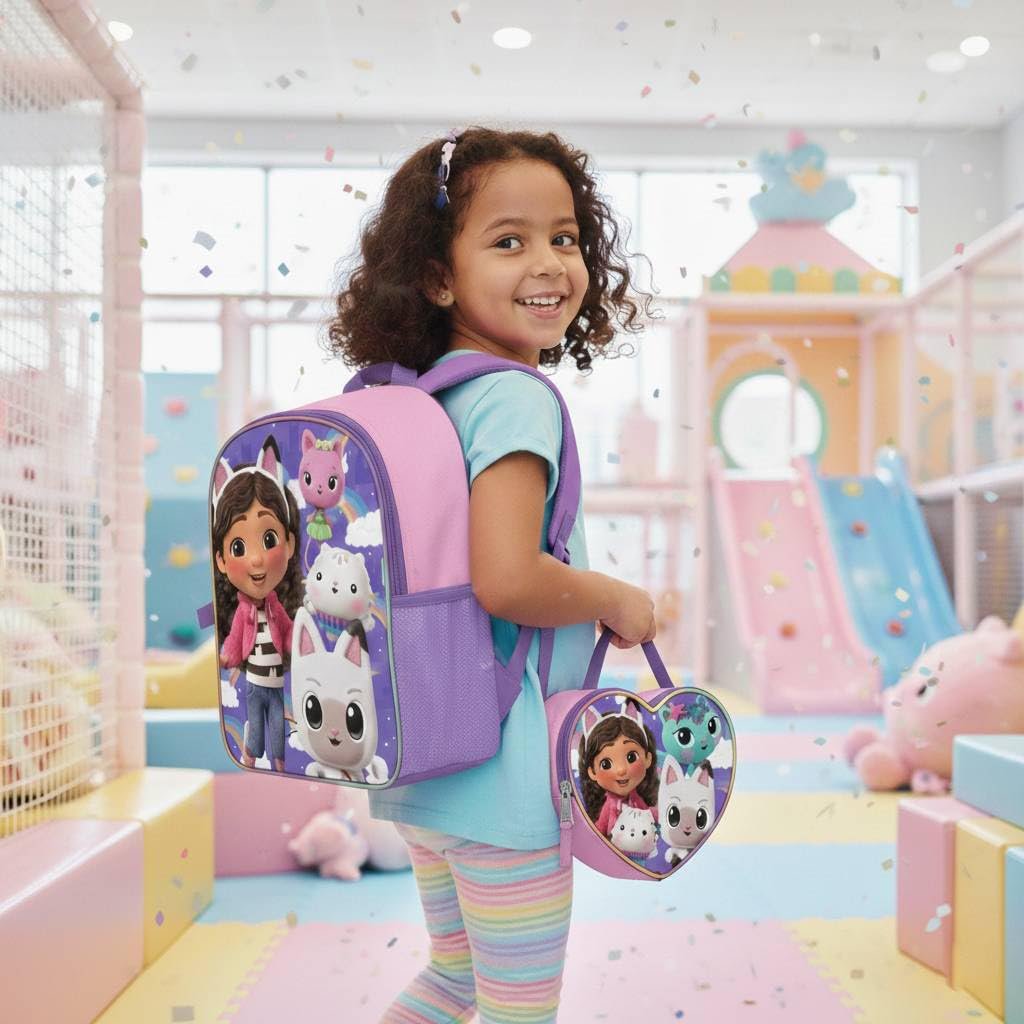 Fast Forward Cars 16" Backpacks With Lunch Bag - Licensed Characters Kids Schoolbag