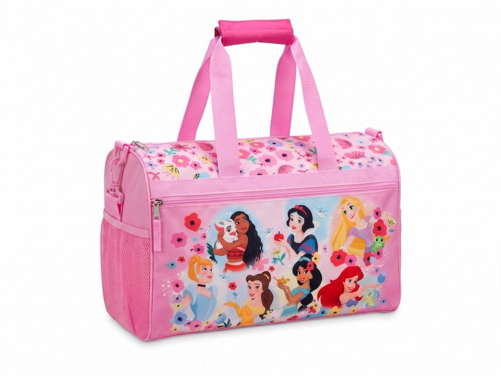 Disney Kids Duffle Bag 16.5" – Travel & Sports Bag with Zipper Pocket, Mesh Side Pockets & Shoulder Strap