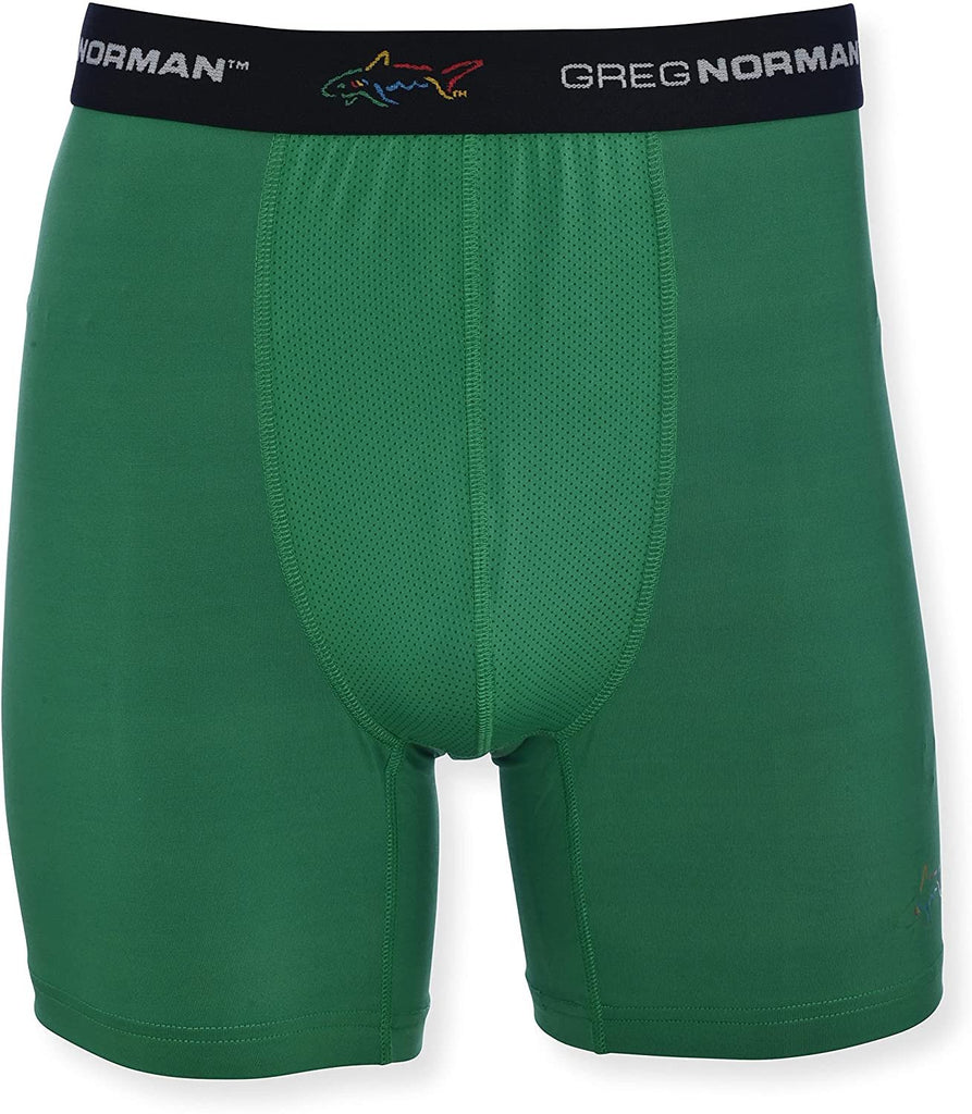 Greg Norman Mens Boxer Briefs - Performance 3-Pack Tagless Spandex Golf Legend