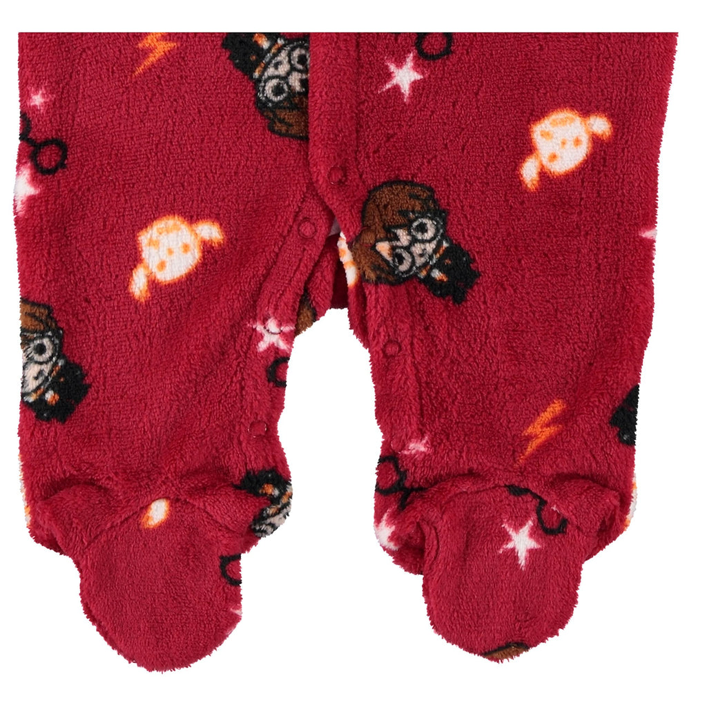 Harry Potter Baby Boys Long-Sleeve Bodysuit Pajamas - Baby Boy Clothes Prints (Red/Yellow, 6-9 Months)