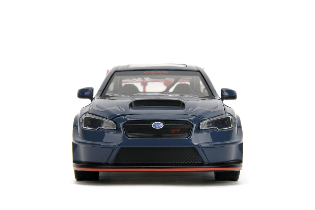Jada Toys 2016 Subaru WRX STI w/Yuji Itadori Die-Cast Figure, Jujutsu Kaisen 1:24 Scale Collectible Car – Opening Doors, Hood & Trunk