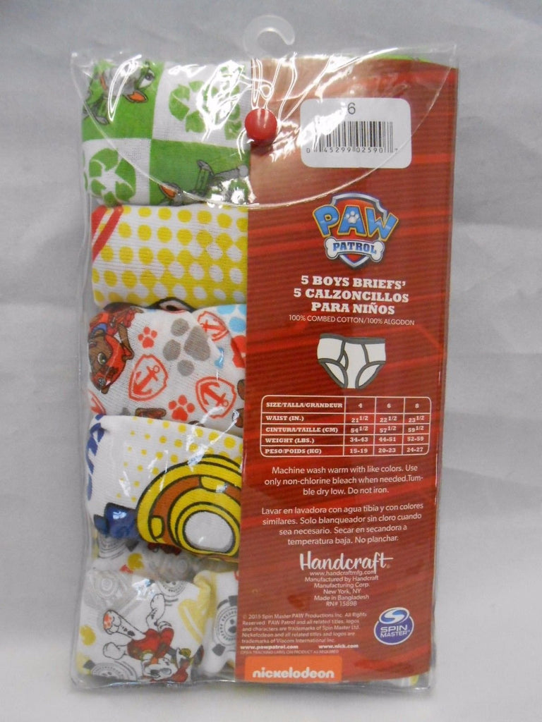 Handcraft Little Boys' Paw Patrol Brief, Pack of Five