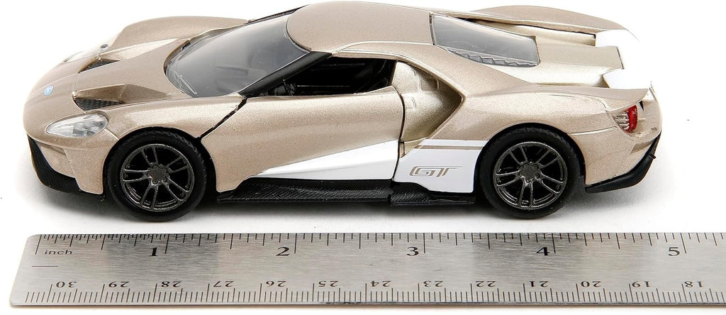 Pink Slips 1:32 W1 2017 Ford GT Die-Cast Car, Toys for Kids and Adults(Metallic Gold)