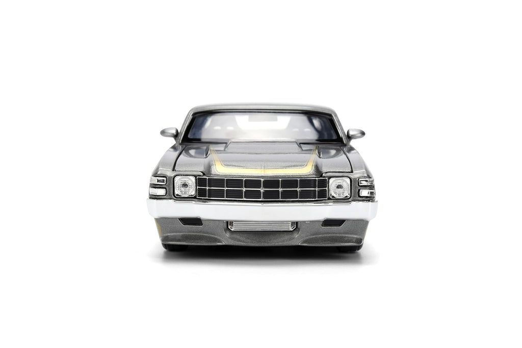 Jada Toys Bigtime Muscle 1:24 1971 Chevy Chevelle Die-cast Car – Opening Doors, Hood, Trunk, Rubber Tires(Metallic Grey)