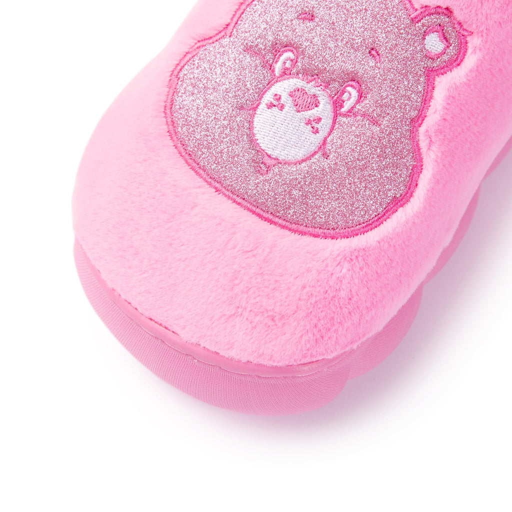 Care Bears Unisex Cozy Plush Memory Foam Indoor Outdoor Soled Slipper in Sizes S-XL, Cheer Bear-Pink Terry Clog, Large Women