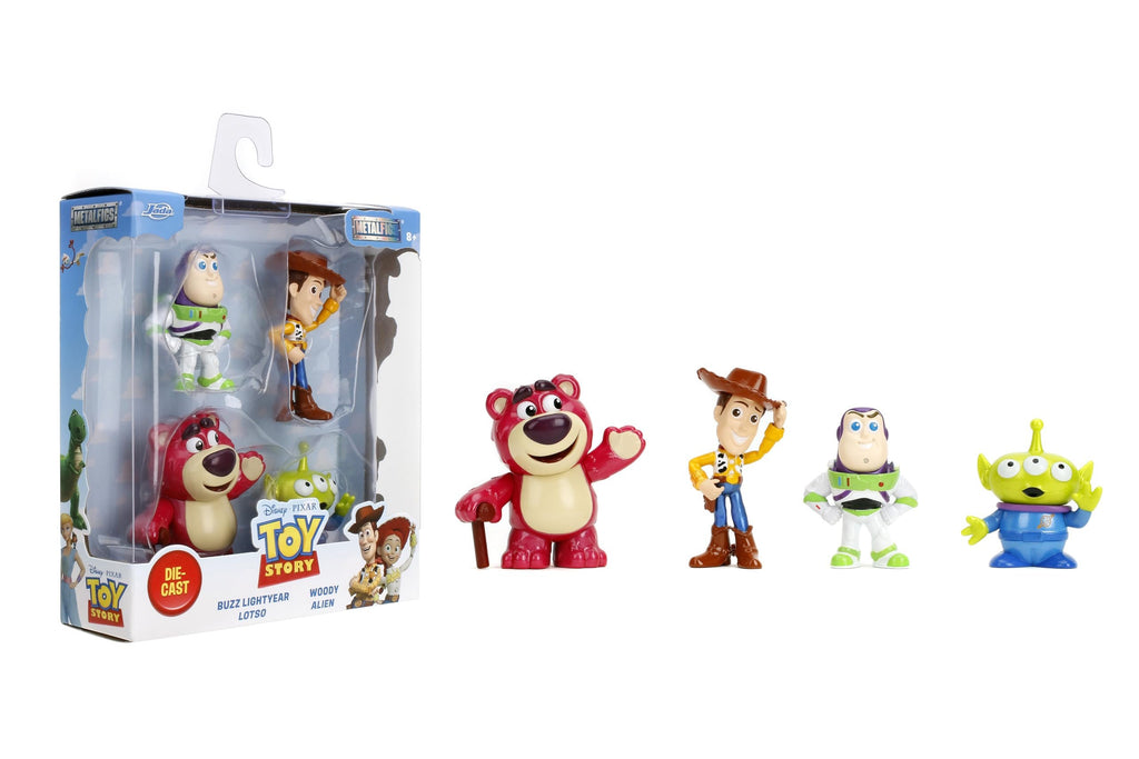 Jada Toy Story Metalfigs 4-Pack – Buzz Lightyear, Woody, Alien, Lotso – Gift Set for Kids and Fans Ages 8+ – Pixar Characters– 2.5” Diecast Collectible Figure Toys