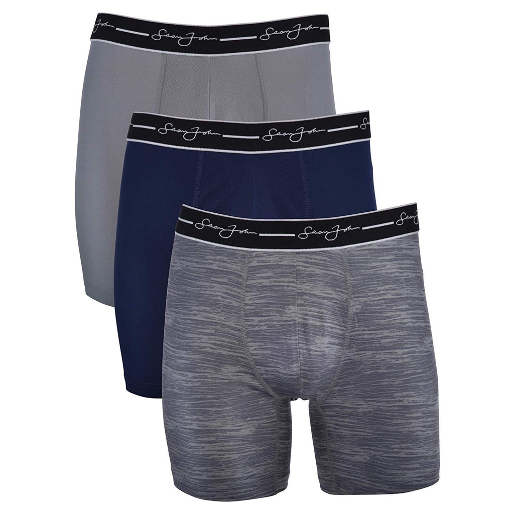 Sean John Mens Performance Boxer Briefs - 3 Pack Stretch Athletic Fit Underwear