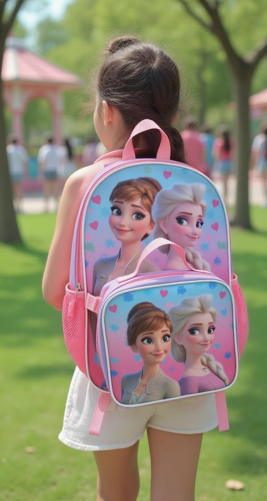 Frozen Fast Forward Disney and more 16" Backpacks With Lunch Bag - Licensed Characters Kids Schoolbag