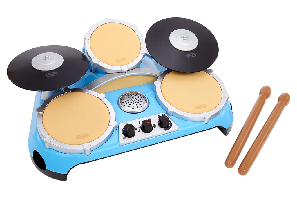 Little Tikes My Real Jam Drum Set, Toy Drums with Drumsticks and Case, for Ages 3+