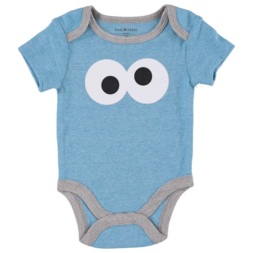 Happy Threads Sesame Street Baby Boys' Bodysuit Three Pack - Baby Bodysuit Multipack - Newborn