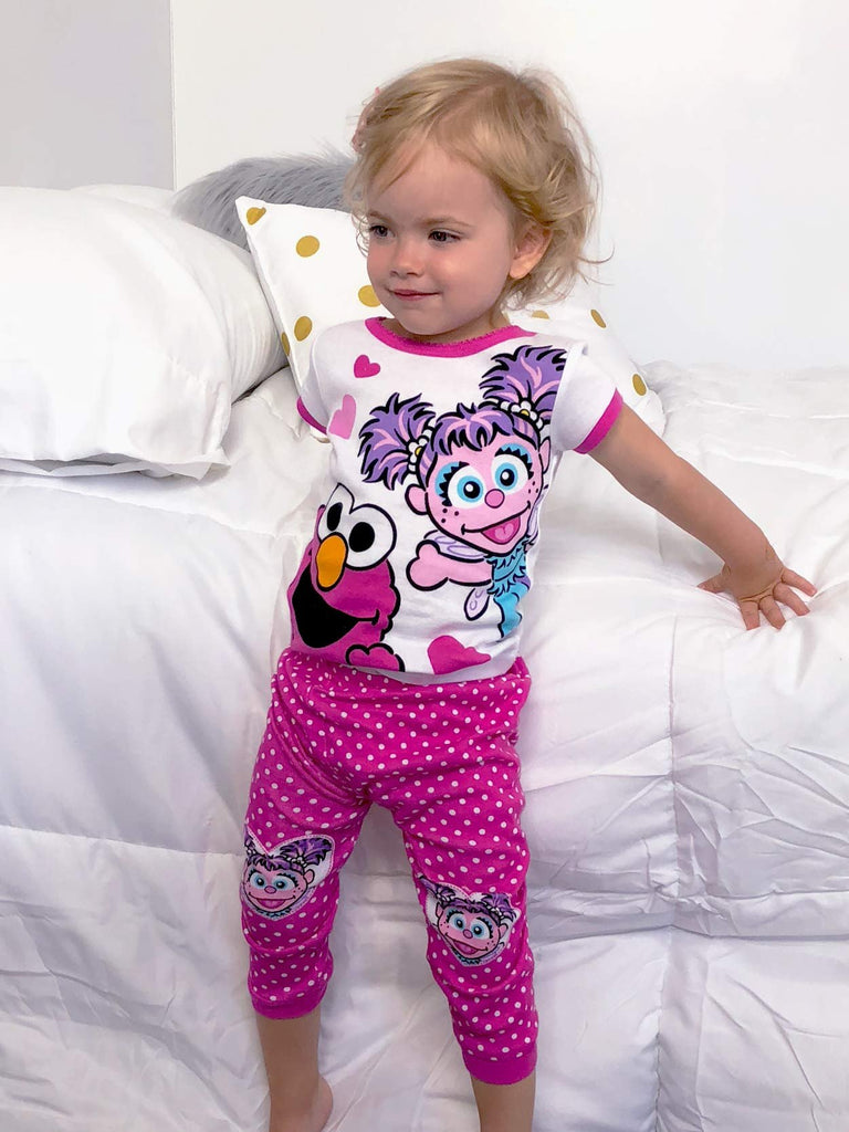 Sesame Street Elmo and Abby Cadabby Toddler Girls Cotton Pajamas Set
