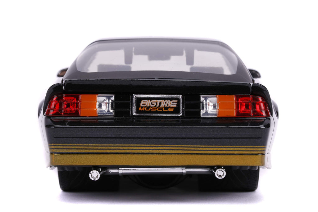 Jada Toys Big TIME Muscle 1985 Chevy Camaro 1:24 Scale DIECAST CAR Black with Gold Trim (31457)