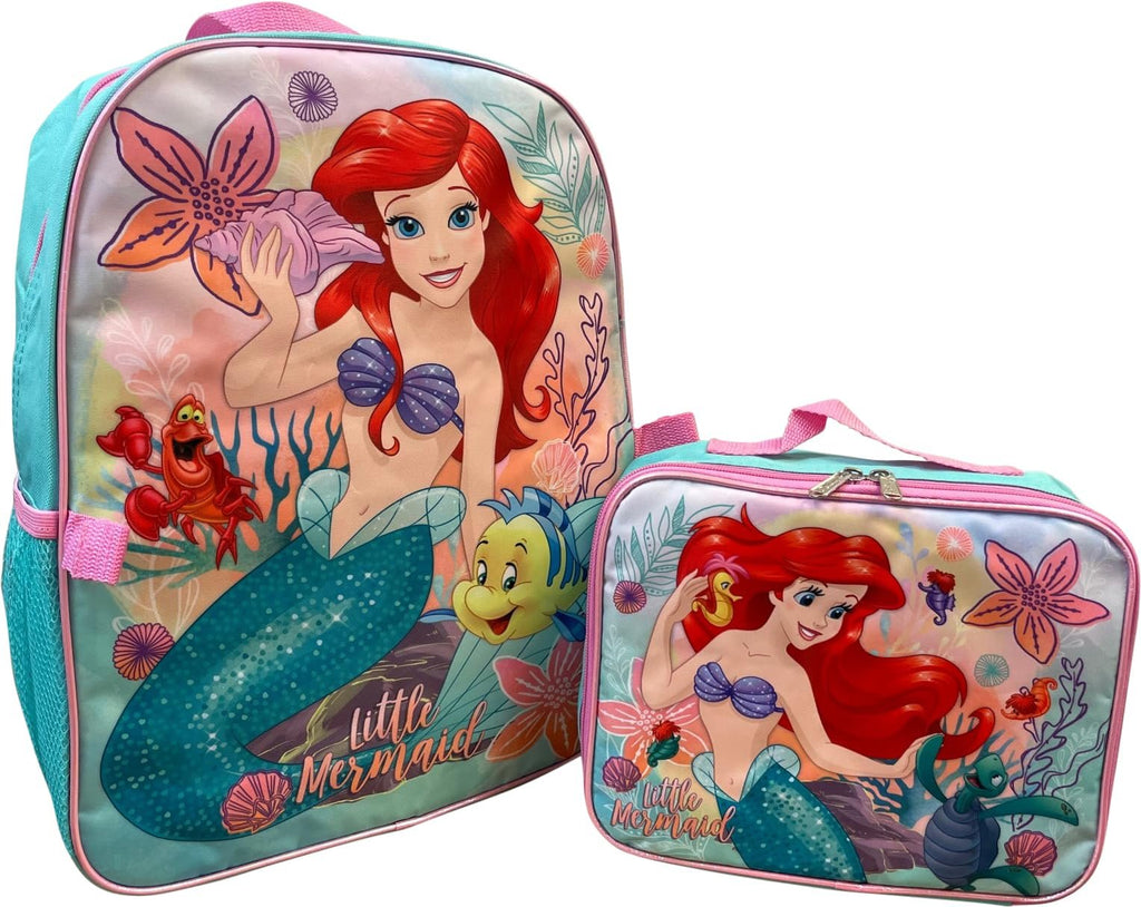 Kid's Licensed 16 Inch Backpack With Removable Lunch Box Set (Minnie Mouse Pink)