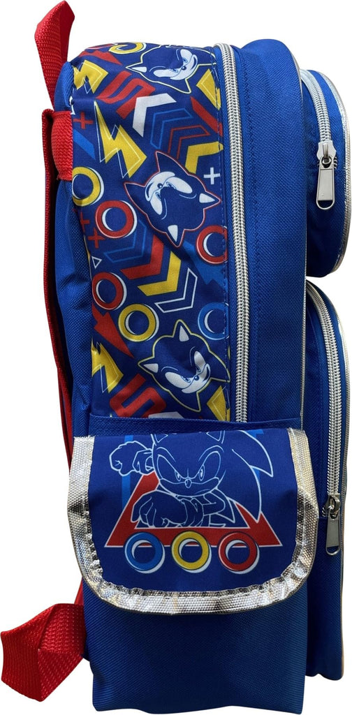 Ruz Sonic The Hedgehog Kid’s Licensed 16” Large School Backpacks with Multiple Pockets