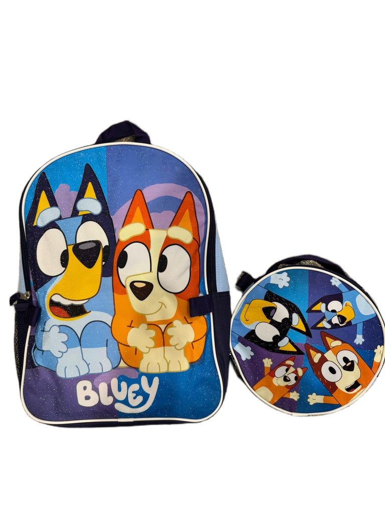 Fast Forward Bluey Boys’ 16" Backpack with Insulated Lunch Bag – Durable Polyester – Mesh Side Pocket – School Travel Set