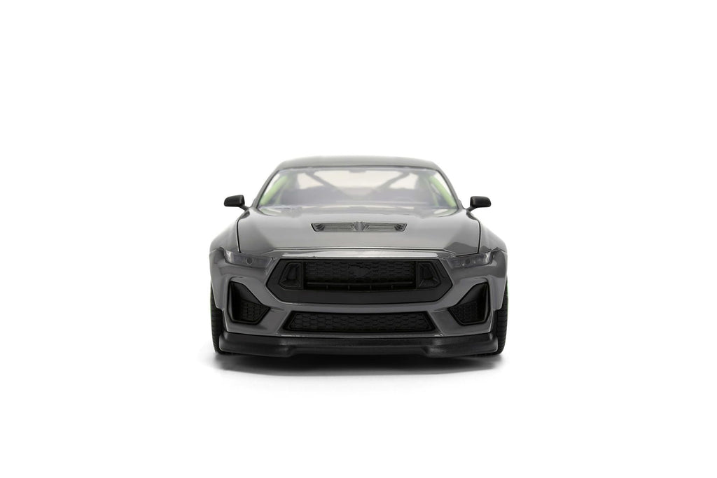 Jada Toys Bigtime Muscle 1:24 2024 Ford Mustang RTR Spec 5-D - Opening Doors, Hood, Trunk, Rubber Tires, (Glossy Gray)