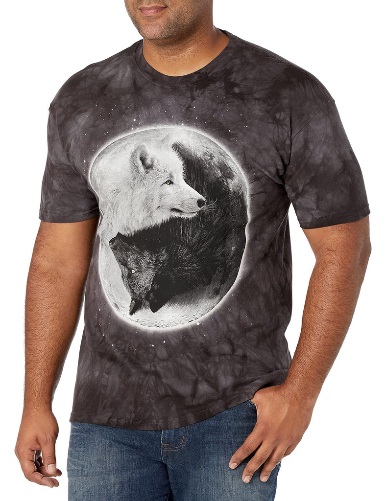 The Mountain Ying Yang Wolves Adult T-Shirt, Black, Large