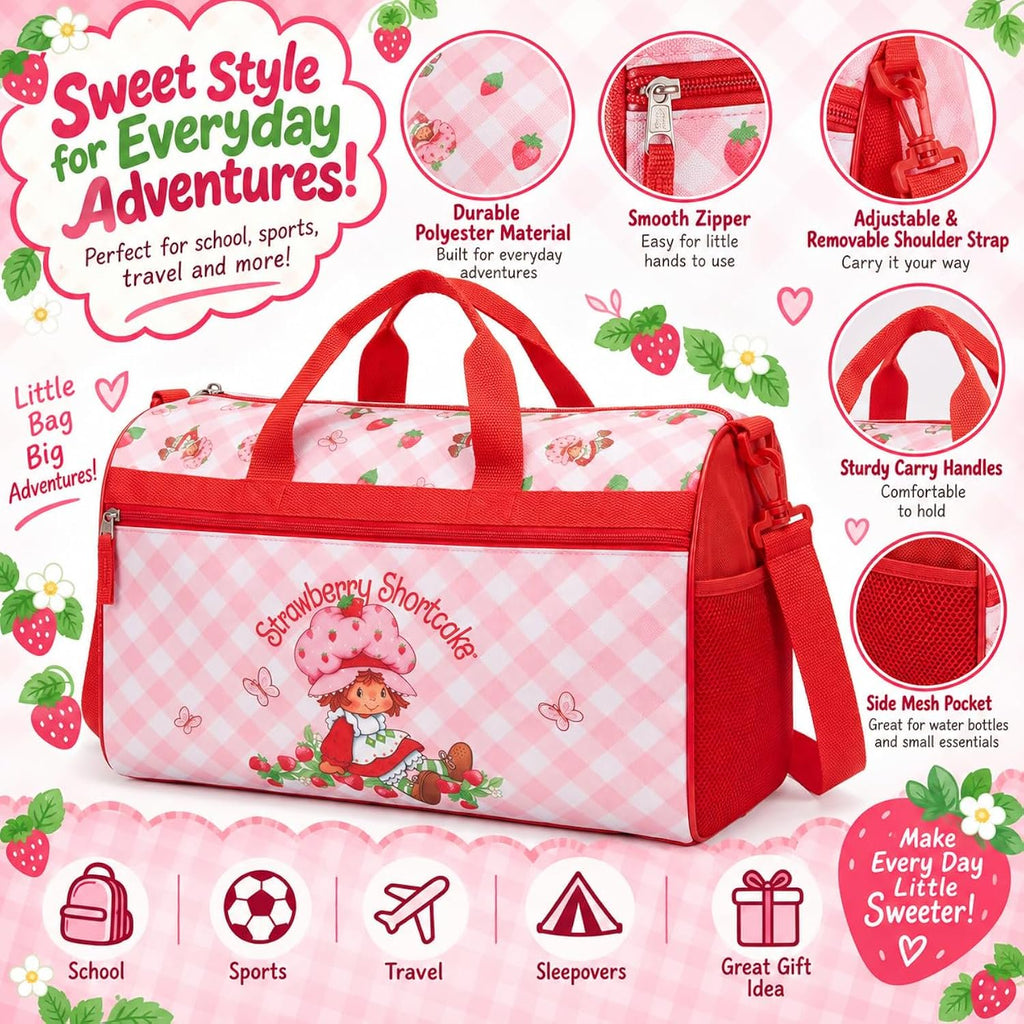 Disney Kids Duffle Bag 16.5" – Travel & Sports Bag with Zipper Pocket, Mesh Side Pockets & Shoulder Strap