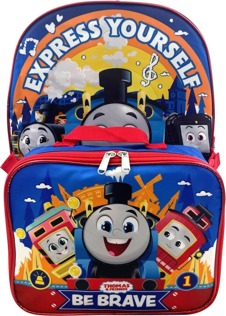 Ruz Thomas And Friends 16 Inch Backpack With Removable Lunch Box Set (Thomas-Be Brave)