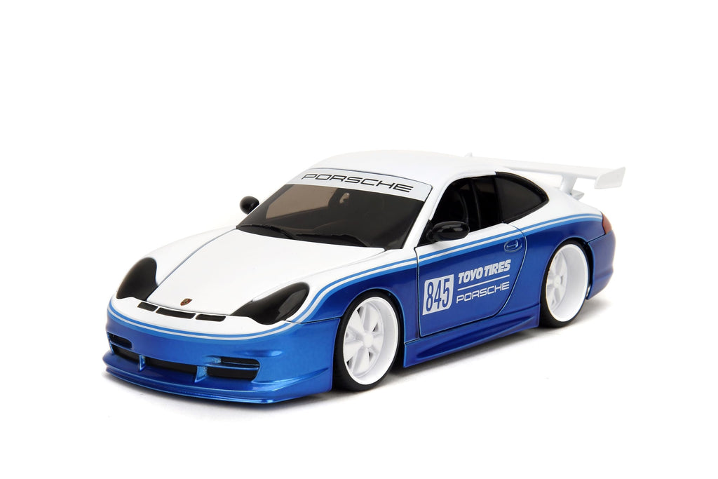 Hyper-Spec 1:24 Porsche 911 GT3 RS (996) Toyo Tires Die-Cast Car, Toys for Kids and Adults(Candy Blue/White)