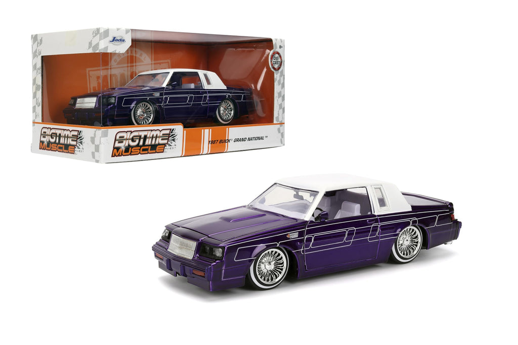 Jada Toys Bigtime Muscle 1:24 1987 Buick Grand National Die-cast Car – Opening Doors, Hood, Trunk, Rubber Tires(Candy Purple)