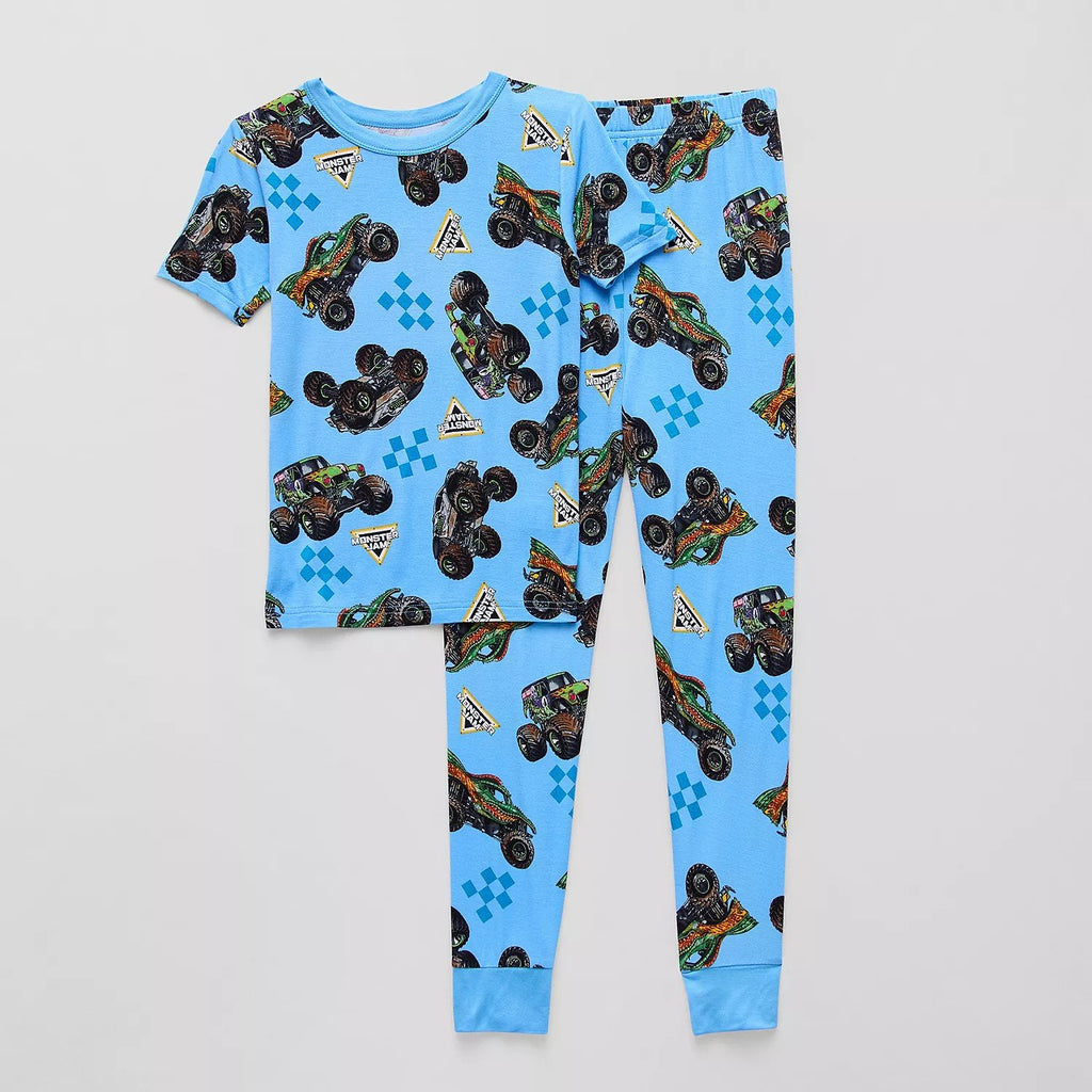 Centric Brands Avengers Little/Big Boys' Pajama Set Sizes 4-10 Short-Sleeve T-Shirt & Matching Pajama Pant Set Ironman Hulk Captain America Viscose Spandex Blend (10, Avengers - New Heroes)