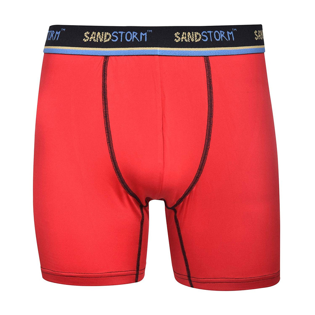 Black/Silver Heather/Polaris Sand Storm Mens Performance Boxer Briefs - 6-Pack No-Fly Tagless Breathable Underwear S-5XL Regular or Plus Size