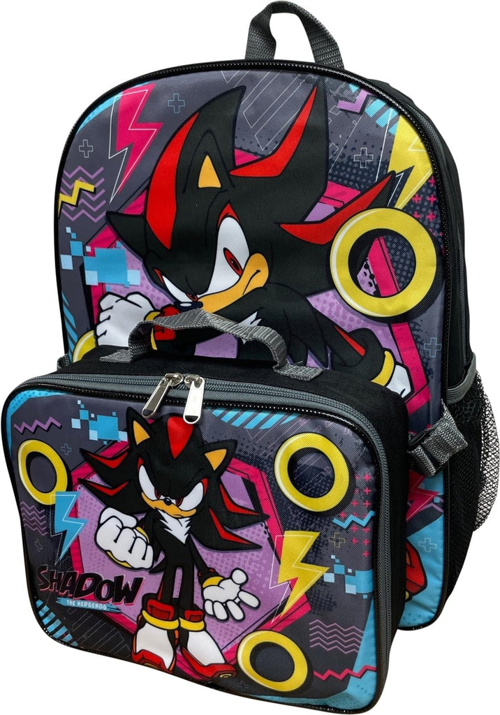 Sonic The Hedgehog 16 Inch Backpack With Detachable Matching Lunch Box