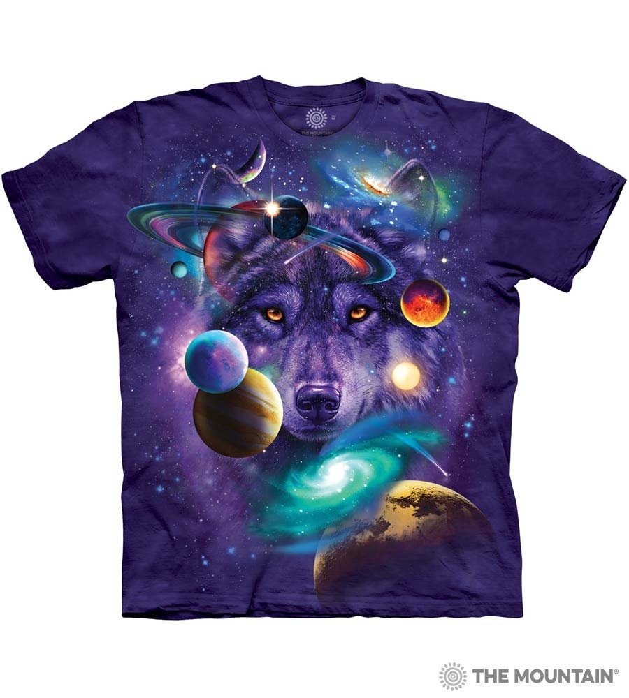The Mountain Wolf Of The Cosmos Adult T-Shirt, Purple, 2XL