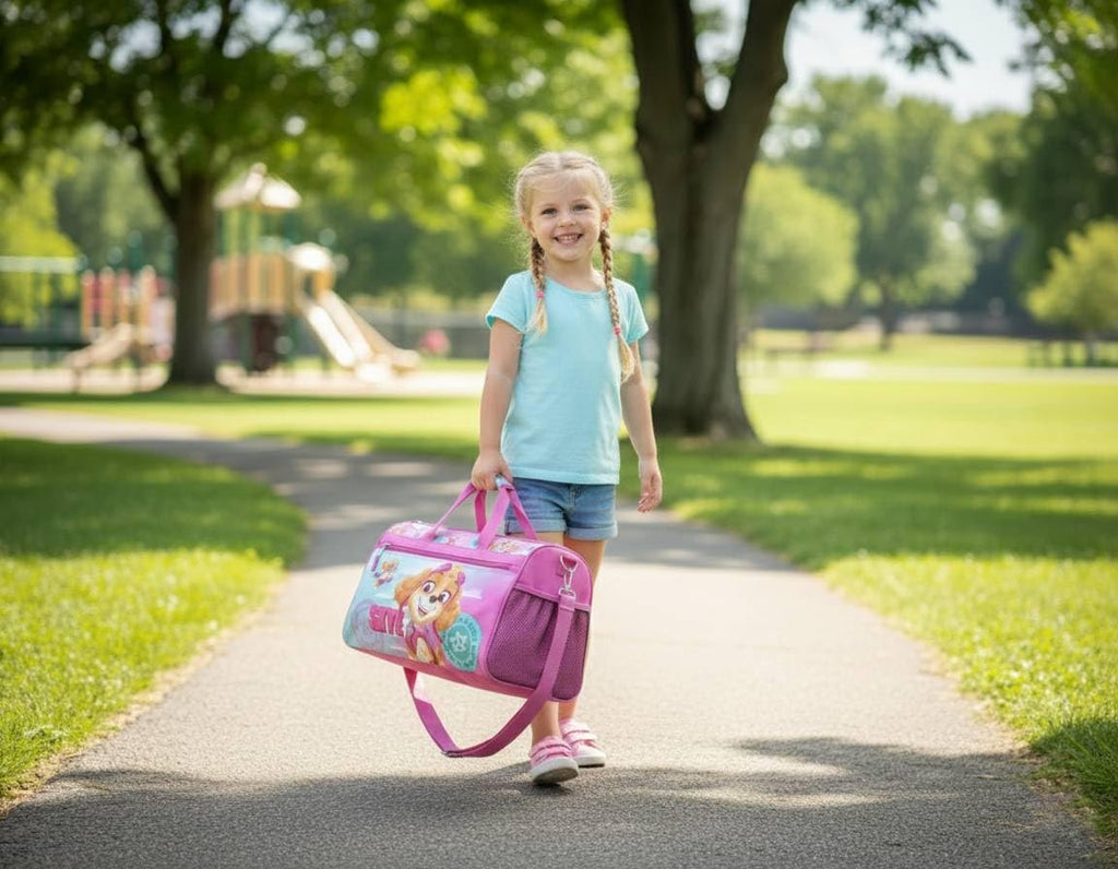 Disney Kids Duffle Bag 16.5" – Travel & Sports Bag with Zipper Pocket, Mesh Side Pockets & Shoulder Strap