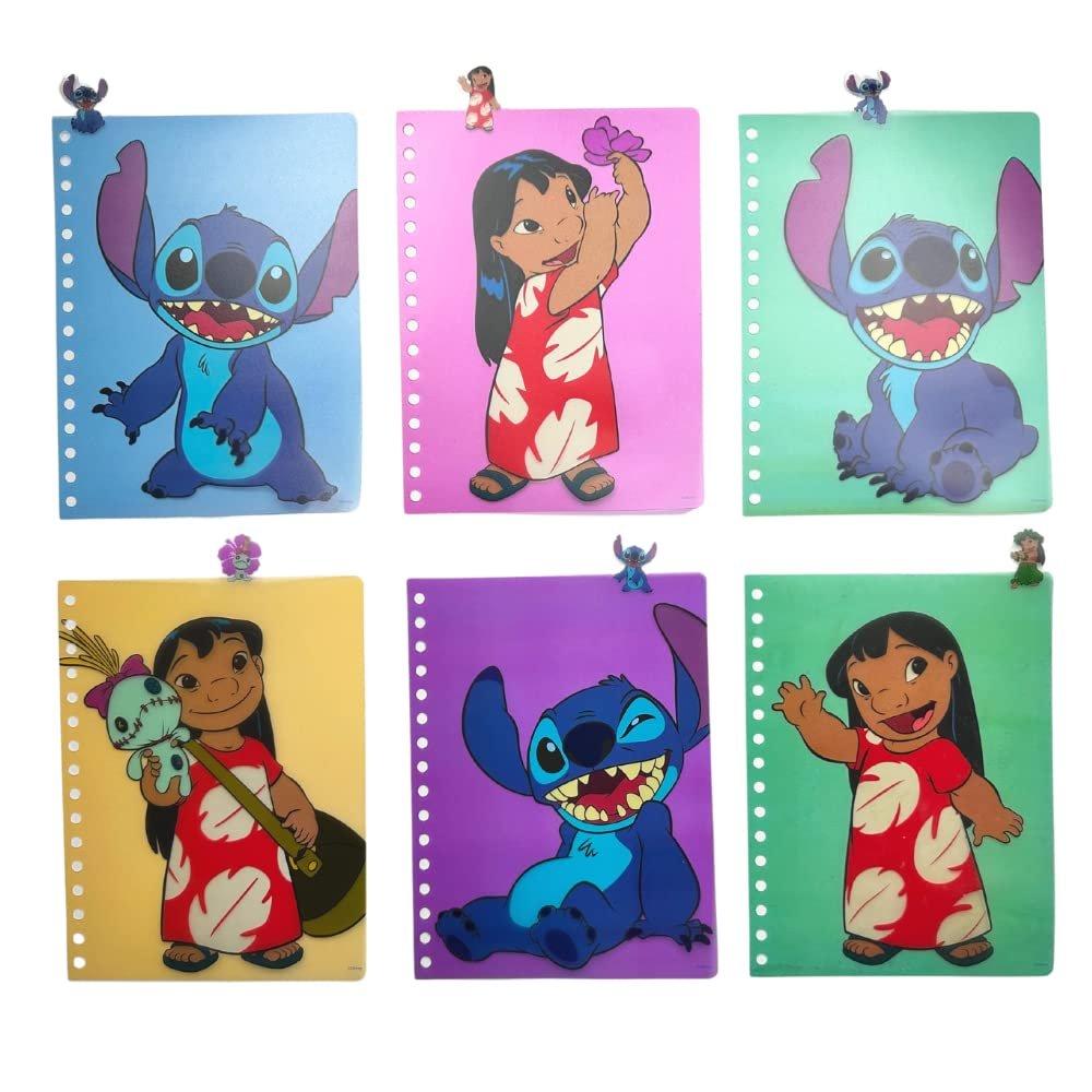 Disney Lilo and Stitch Tab Journal Notebook, Spiral Bound, 144 Lined Pages, 8 x 7 inches, Blue
