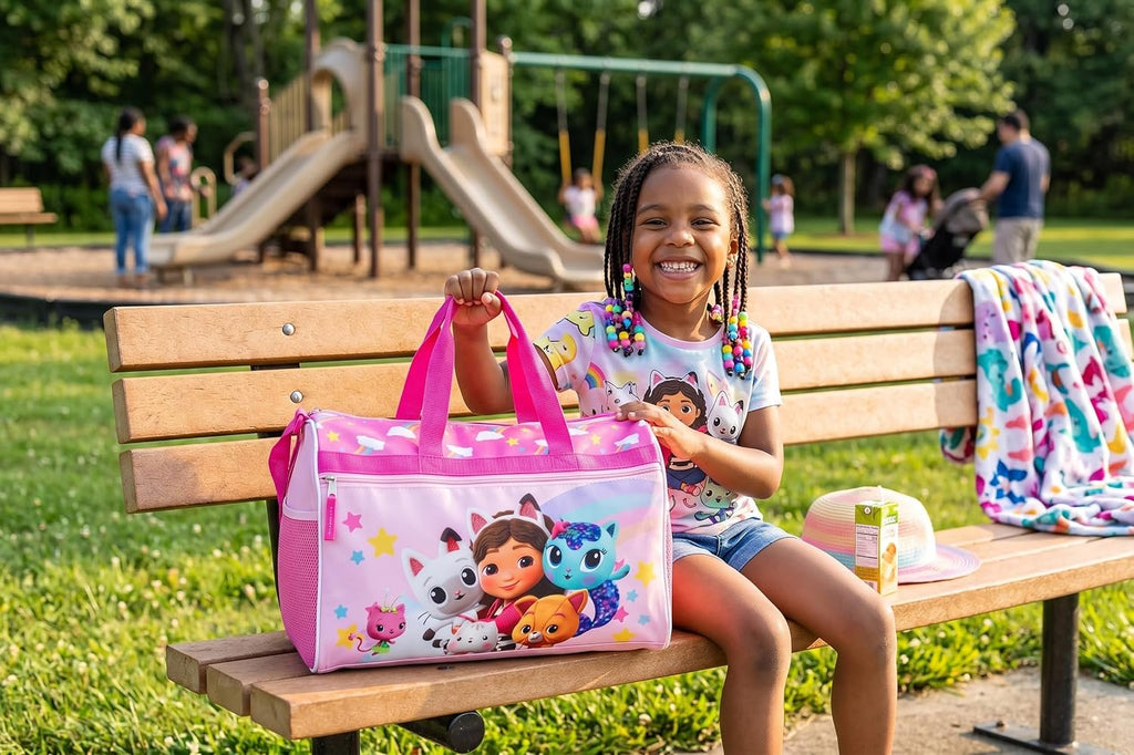 Disney Kids Duffle Bag 16.5" – Travel & Sports Bag with Zipper Pocket, Mesh Side Pockets & Shoulder Strap