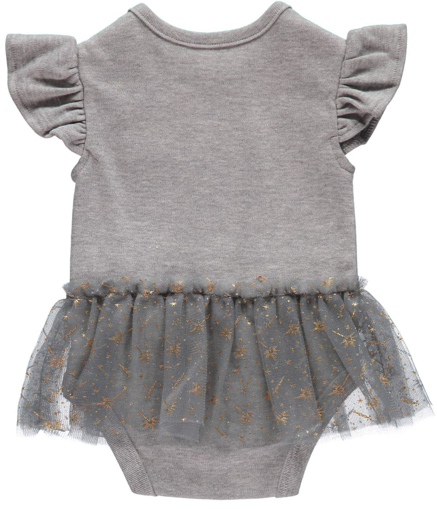 Harry Potter Baby Girl's Creeper Tutu Short Sleeve Bodysuits (Grey/Red/Orange, 6-9 Months)