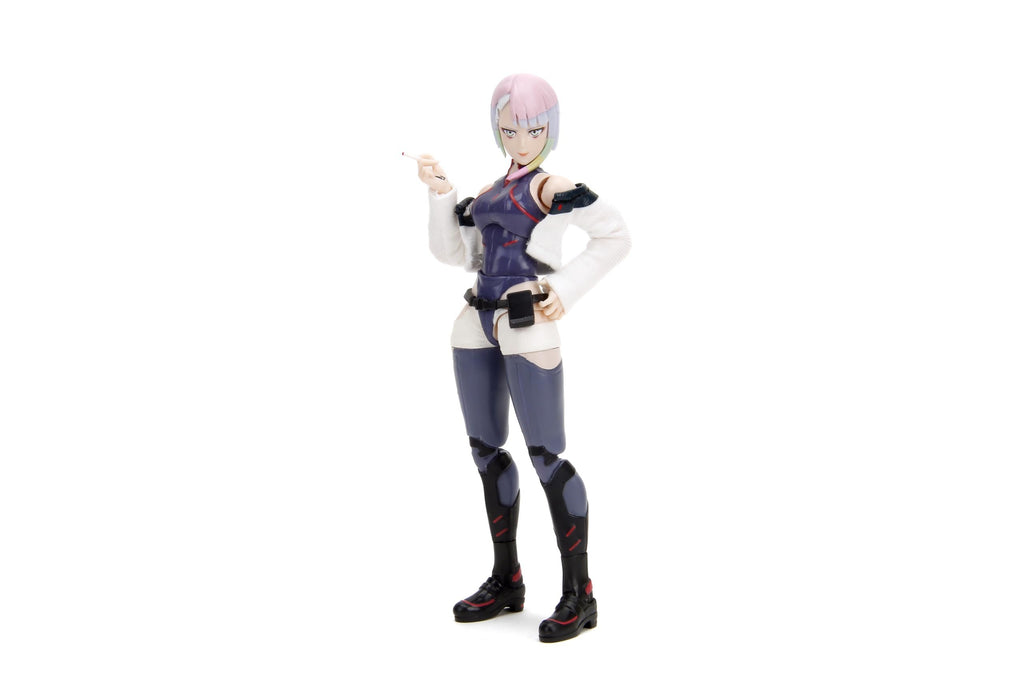 Jada Cyberpunk Edgerunners Lucy - 1:12 Scale Action Figure - 5.7” Highly Articulated Collectible with Accessories - Ages 15+ - Soft Goods Jacket, Detailed Sculpt