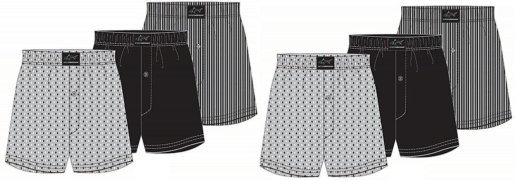 Greg Norman Mens Woven Boxers - Button Fly Lightweight Classic Fit Brethability Golf Legend